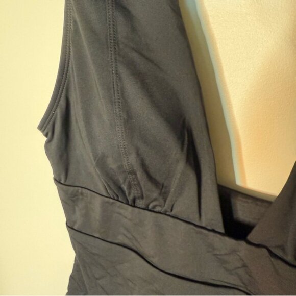 ANDIE New Black Mykonos Plunge One Piece Swimsuit Bathing Suit Tall Torso XL XLT - Picture 5 of 10